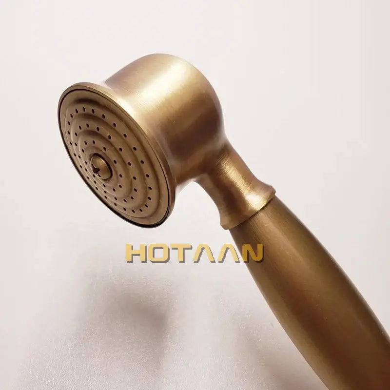 Antique brass handheld shower head bathroom circular spray face