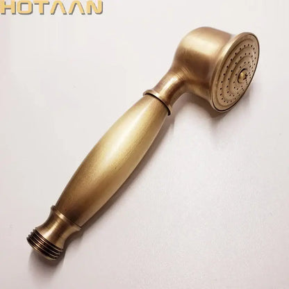 Antique brass handheld shower head bathroom circular spray face