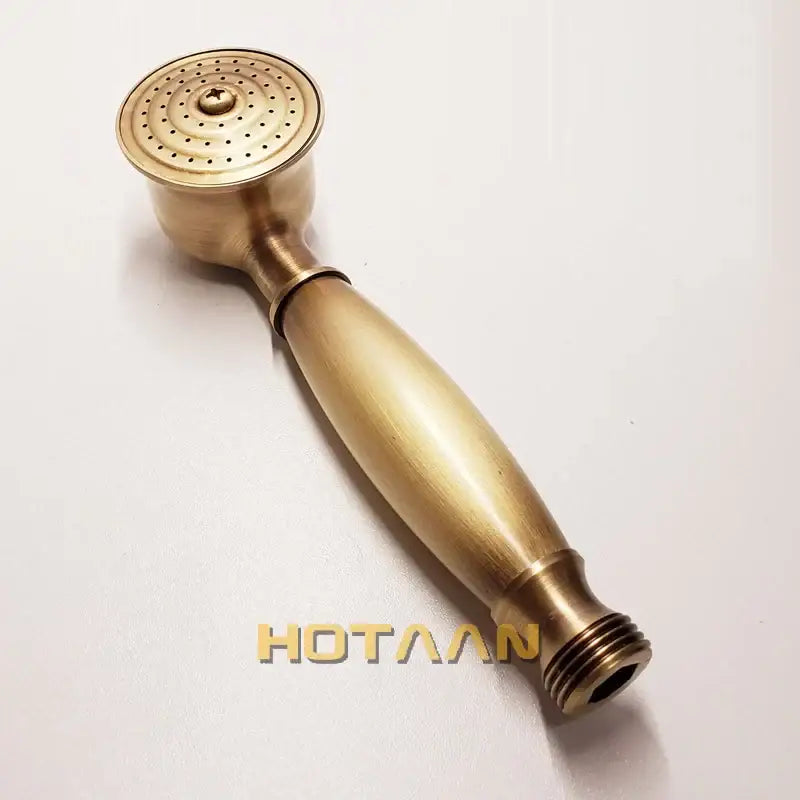 Antique brass handheld shower head bathroom circular spray face