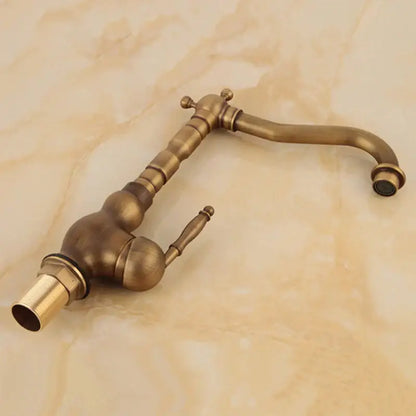 Antique brass ornate basin sink faucet bathroom mixer tap