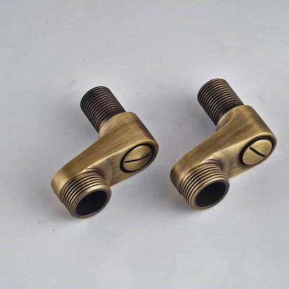 Antique brass round shower faucet set with handheld sprayer bathroom