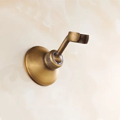 Antique brass round shower faucet set with handheld sprayer bathroom
