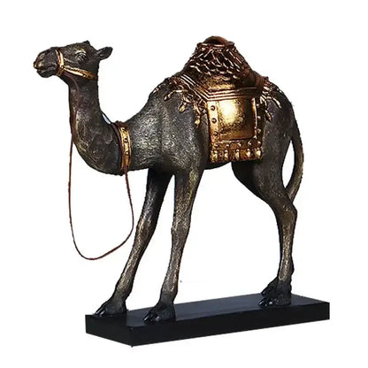 Antique bronze and gold camel dromedary indian style sculpture living room decor
