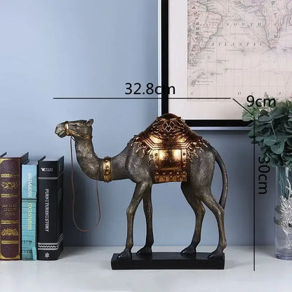 Antique bronze and gold camel dromedary indian style sculpture living room decor
