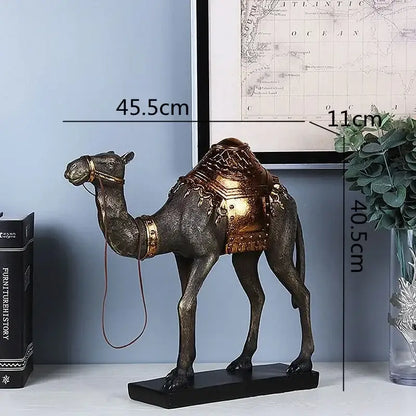 Antique bronze and gold camel dromedary indian style sculpture living room decor