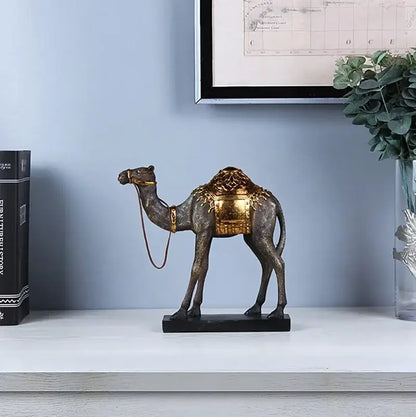 Antique bronze and gold camel dromedary indian style sculpture living room decor
