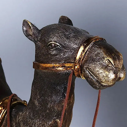 Antique bronze and gold camel dromedary indian style sculpture living room decor
