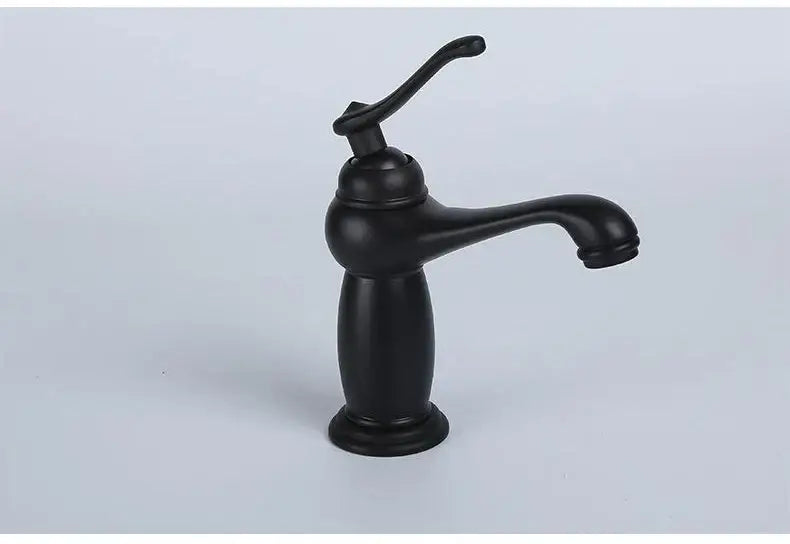 Antique bronze bathroom faucet with white ceramic ornate handle