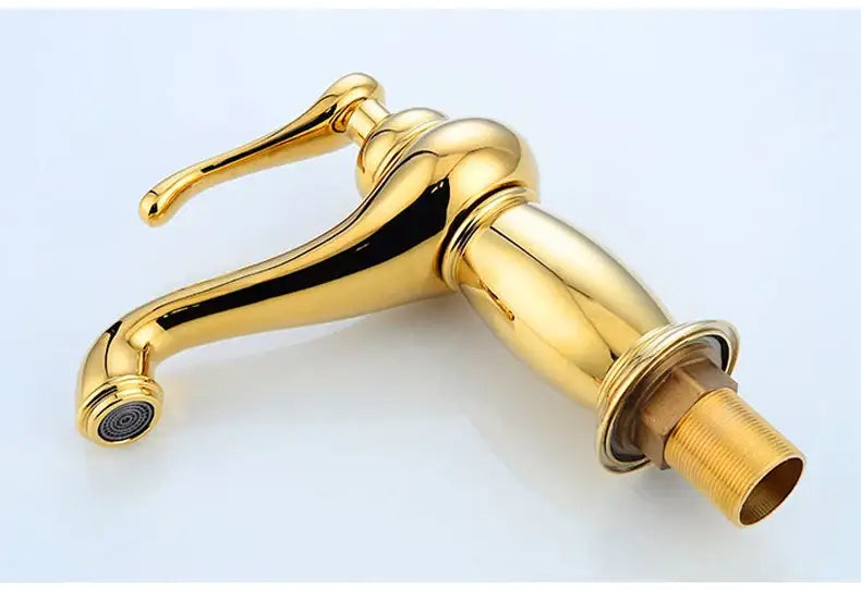 Antique bronze bathroom faucet with white ceramic ornate handle