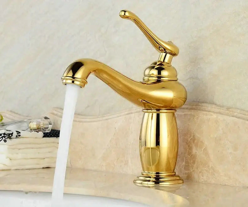 Antique bronze bathroom faucet with white ceramic ornate handle