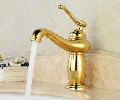 Antique bronze bathroom faucet with white ceramic ornate handle