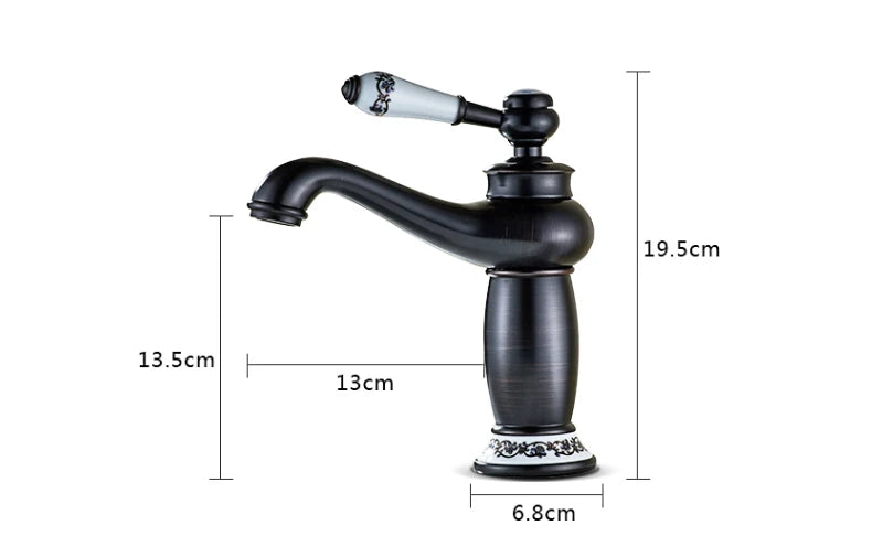 DecorBites™ Antique Bronze Bathroom Faucet Single Handle Mixer