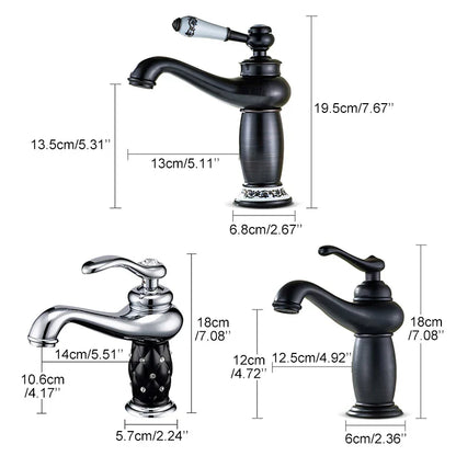 DecorBites™ Antique Bronze Bathroom Faucet Single Handle Mixer