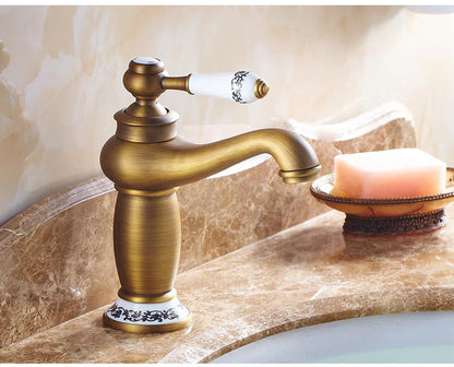 DecorBites™ Antique Bronze Bathroom Faucet Single Handle Mixer