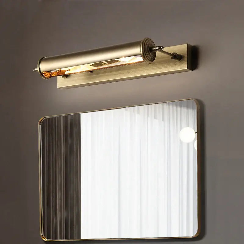 Antique bronze bathroom wall lamp with glass vanity light