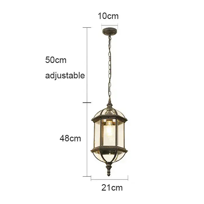 Antique bronze black outdoor hanging pendant light walkway lantern