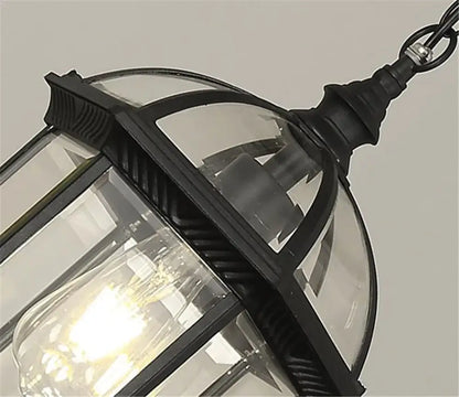 Antique bronze black outdoor hanging pendant light walkway lantern