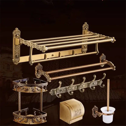 Antique bronze carved bath accessories set bathroom decor