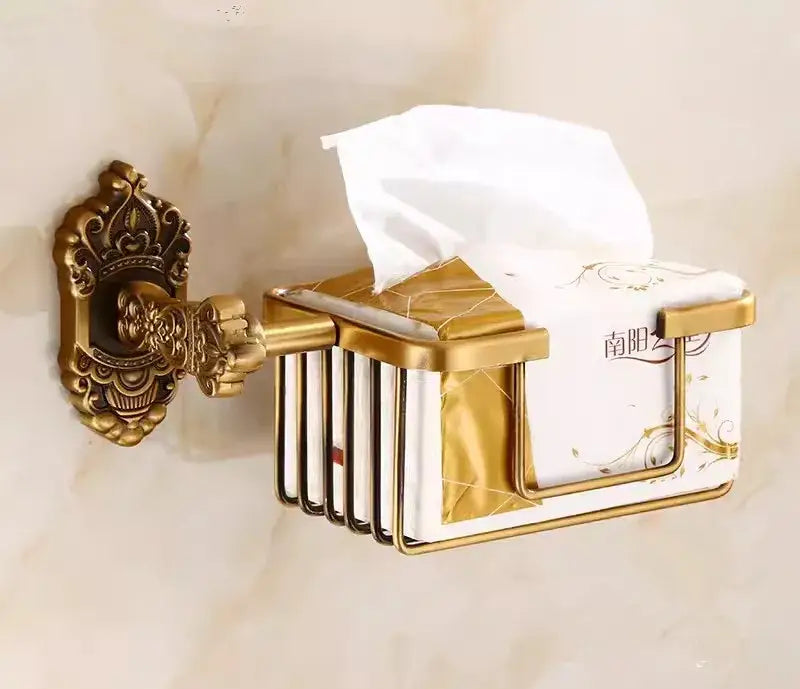 Antique bronze carved bath accessories set bathroom decor