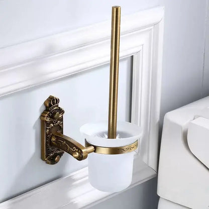Antique bronze carved bath accessories set bathroom wall rack