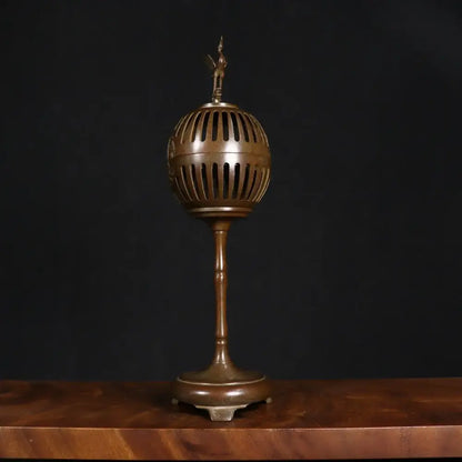 Antique bronze crane incense burner living room decor piece