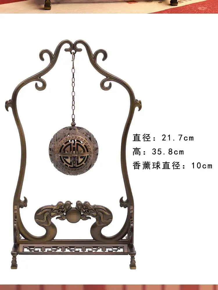 Antique bronze dragon alloy incense burner living room zen decor