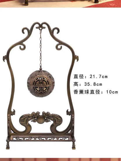 Antique bronze dragon alloy incense burner living room zen decor