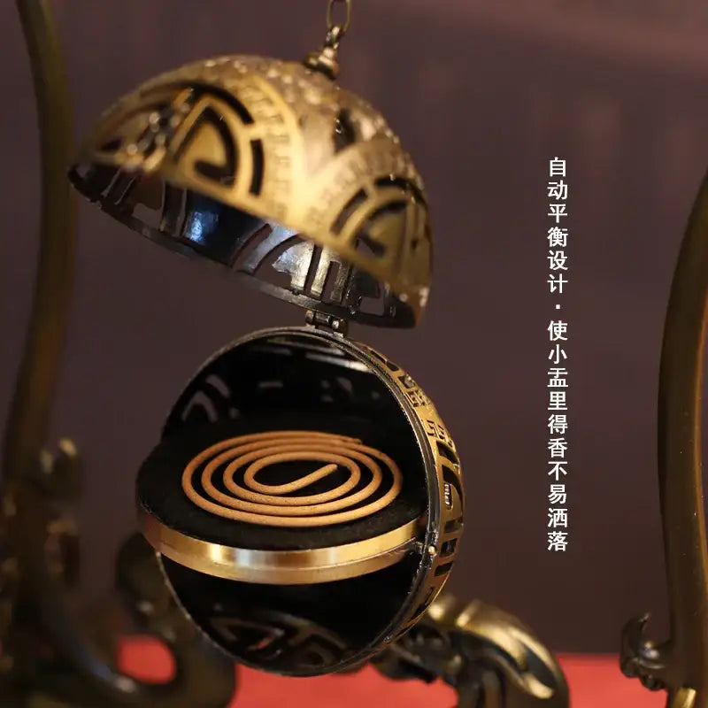 Antique bronze dragon alloy incense burner living room zen decor