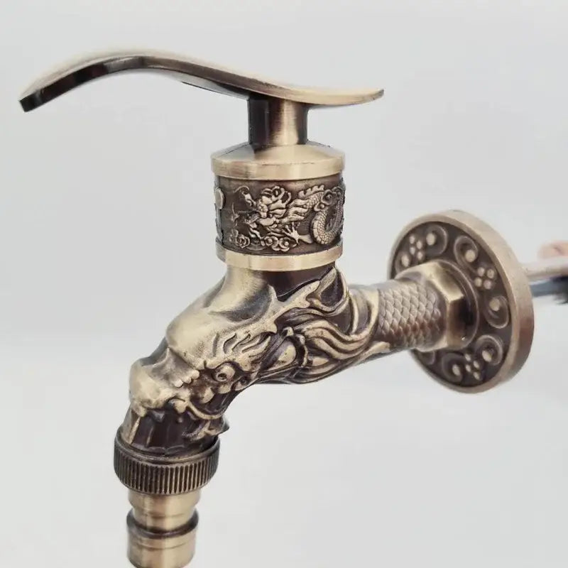 Antique bronze dragon tap bibcock outdoor garden faucet