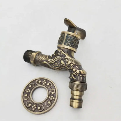 Antique bronze dragon tap bibcock outdoor garden faucet