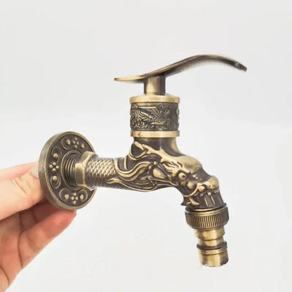 Antique bronze dragon tap bibcock outdoor garden faucet