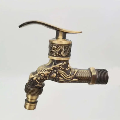 Antique bronze dragon tap bibcock outdoor garden faucet