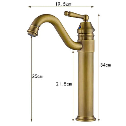 Antique bronze finish bathroom sink faucet with swivel spout