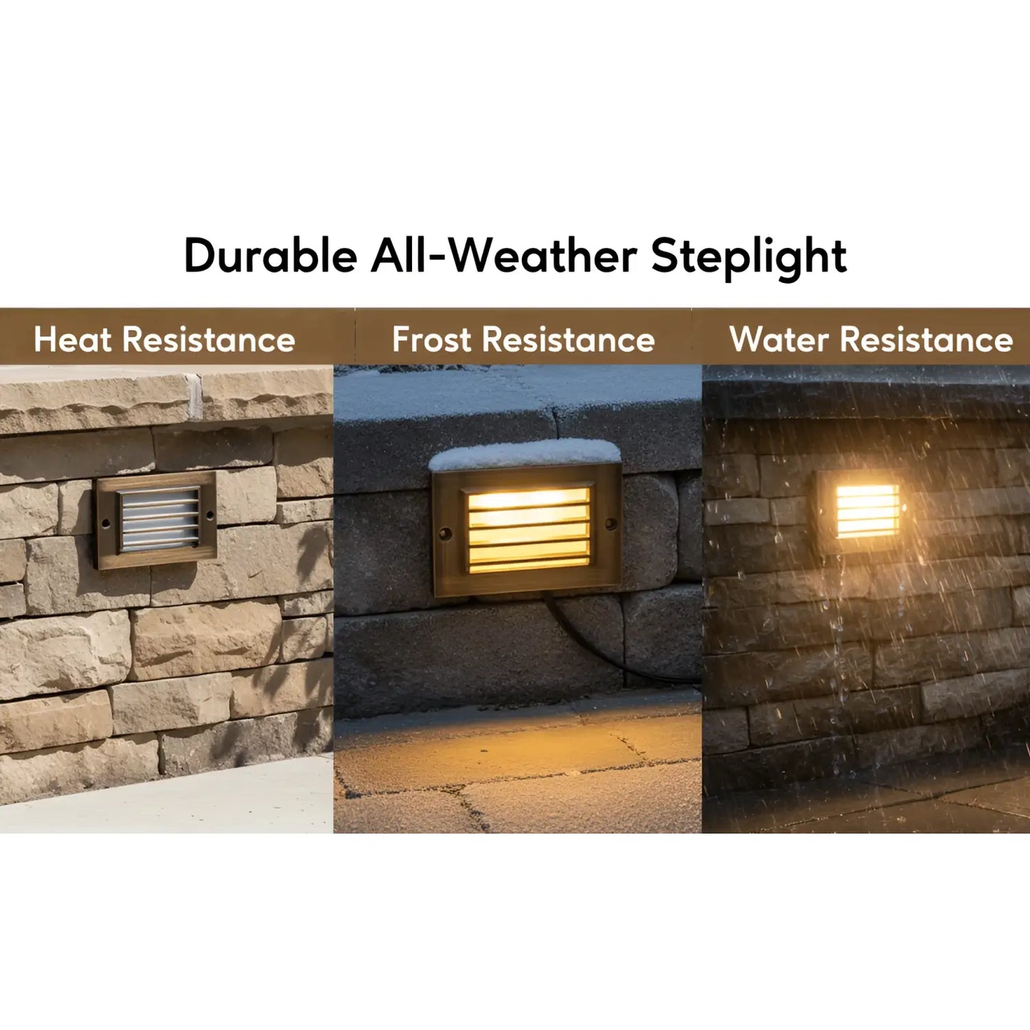 Antique Bronze LED Step Light Fixture | Brass Construction | Low Voltage