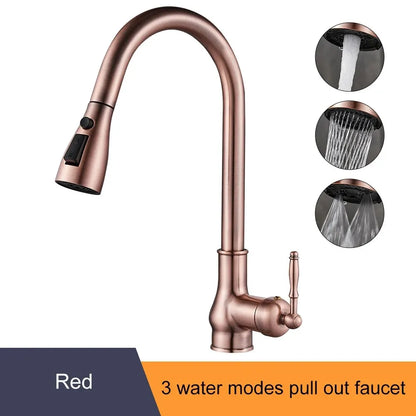 DecorBites™ Antique Bronze Pull Out Kitchen Faucet