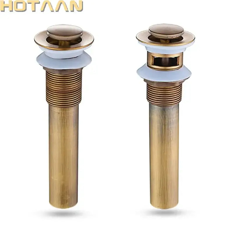 Antique brushed brass pop up sink drain bathroom stopper