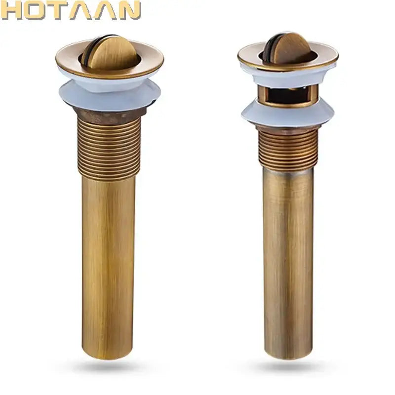 Antique brushed brass pop up sink drain bathroom stopper