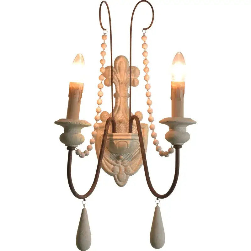 Antique country french wall lamp living room ornate sconce