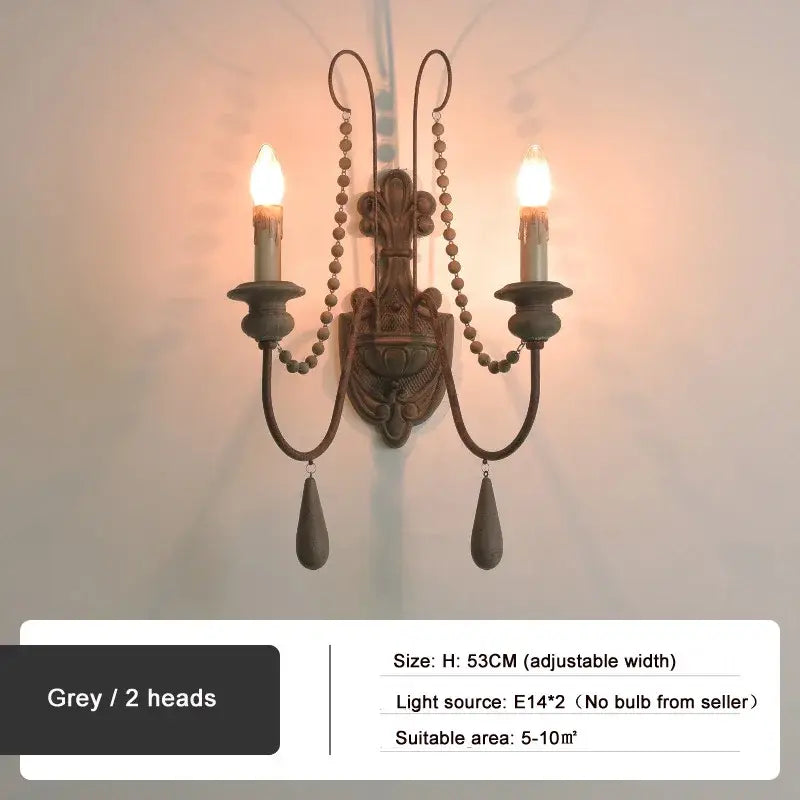 Antique country french wall lamp living room ornate sconce