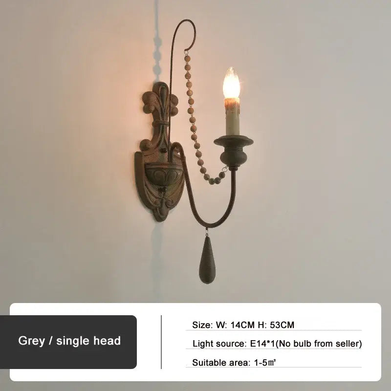 Antique country french wall lamp living room ornate sconce