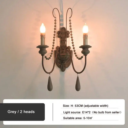 Antique country french wall lamp living room ornate sconce