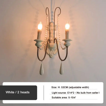 Antique country french wall lamp living room ornate sconce