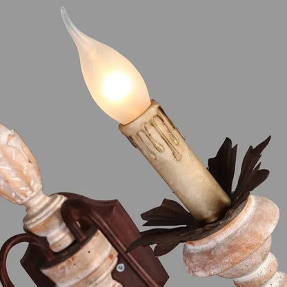 Antique double head french wall lamp distressed white bedroom sconce