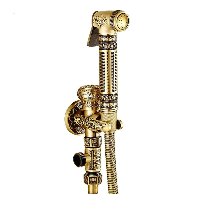 Antique engraved brass bidet shattaf for bathroom hygienic washing