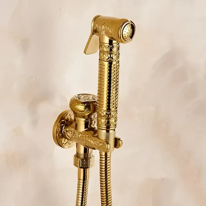 Antique engraved brass bidet shattaf for bathroom hygienic washing