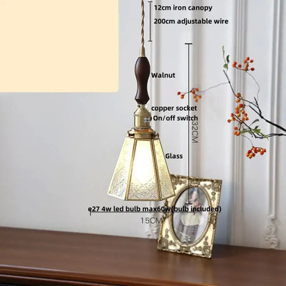 Antique gold petal glass led pendant lamp kitchen light fixture