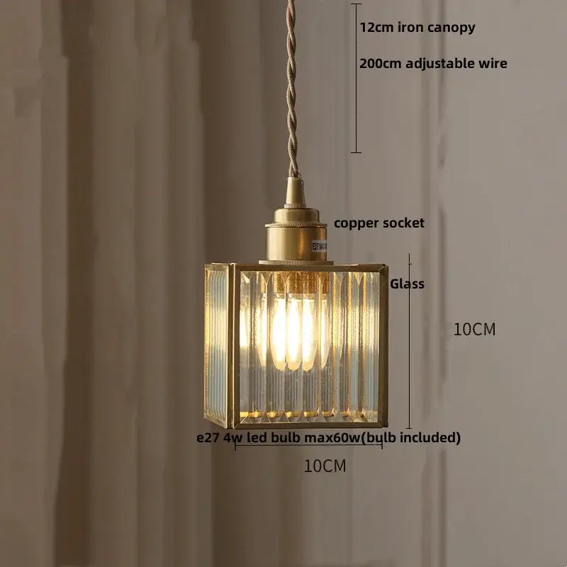 Antique gold petal glass led pendant lamp kitchen light fixture