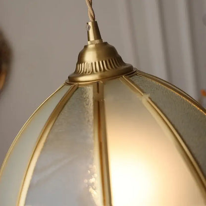 Antique gold petal glass led pendant lamp kitchen light fixture