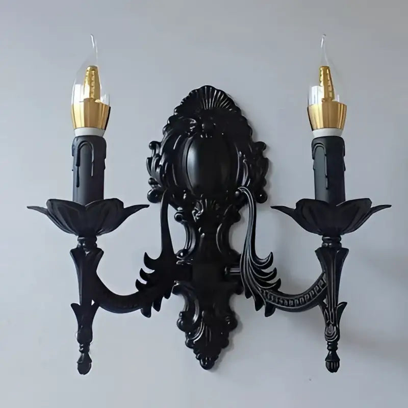 Antique gold retro european wall light bedroom ornate sconce