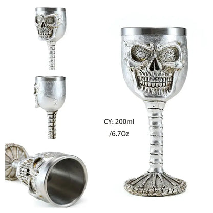 Antique gothic silver dragon king goblet dining room whiskey glass